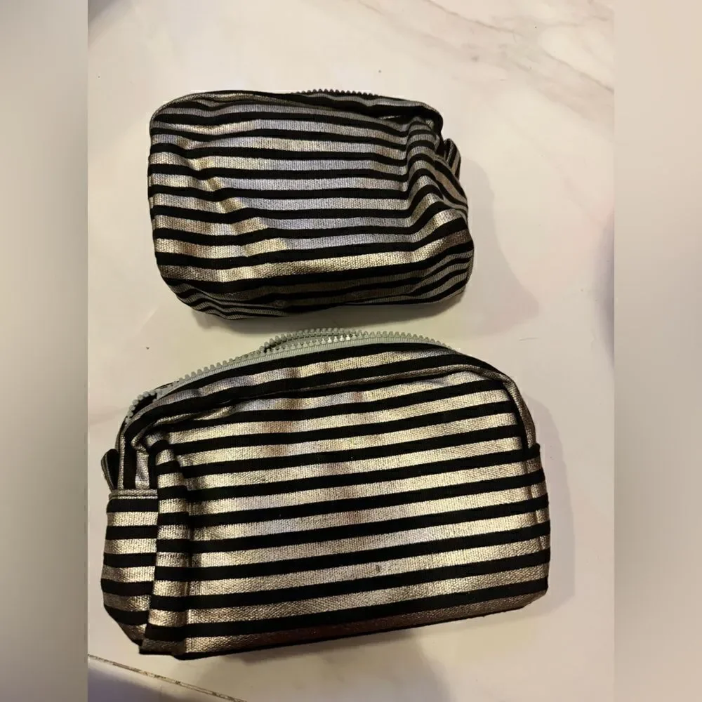 2 matching set striped cosmetic bag #18